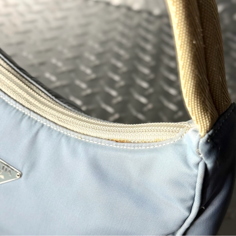Prada Vintage Mini Nylon Tessuto Hobo in Blue - Picture 8 of 12